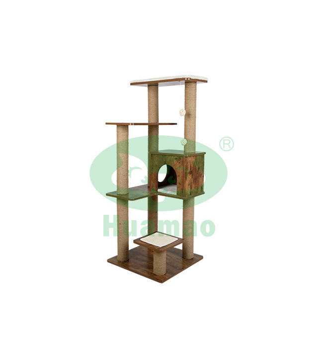 Multi-level Solid Wood Cat Scratching Board